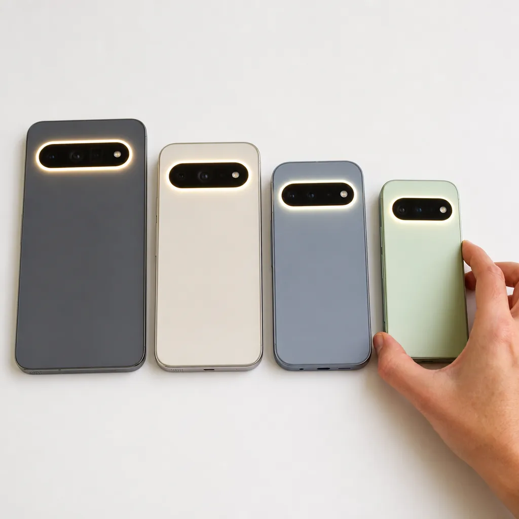 Smartphone rear with a horizontal camera bar and circular notification light