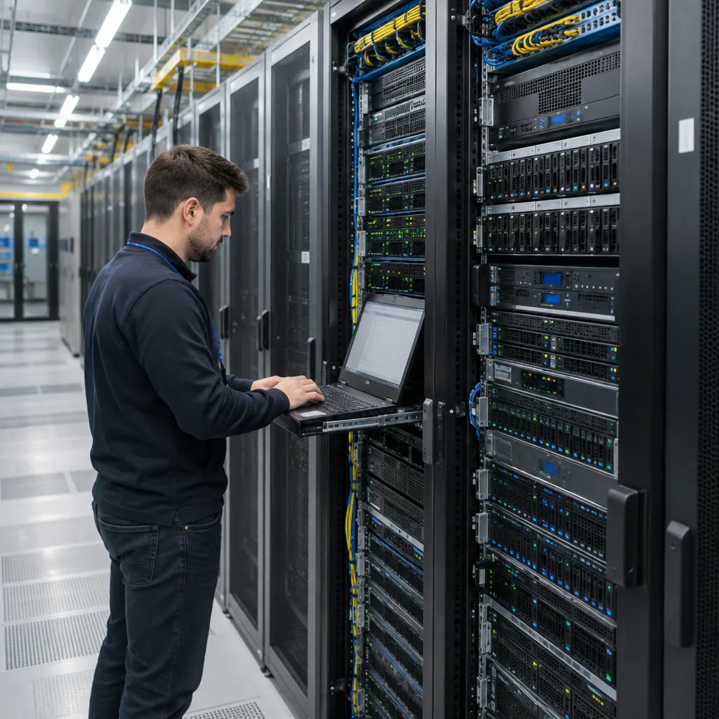 Server racks in a modern data centre