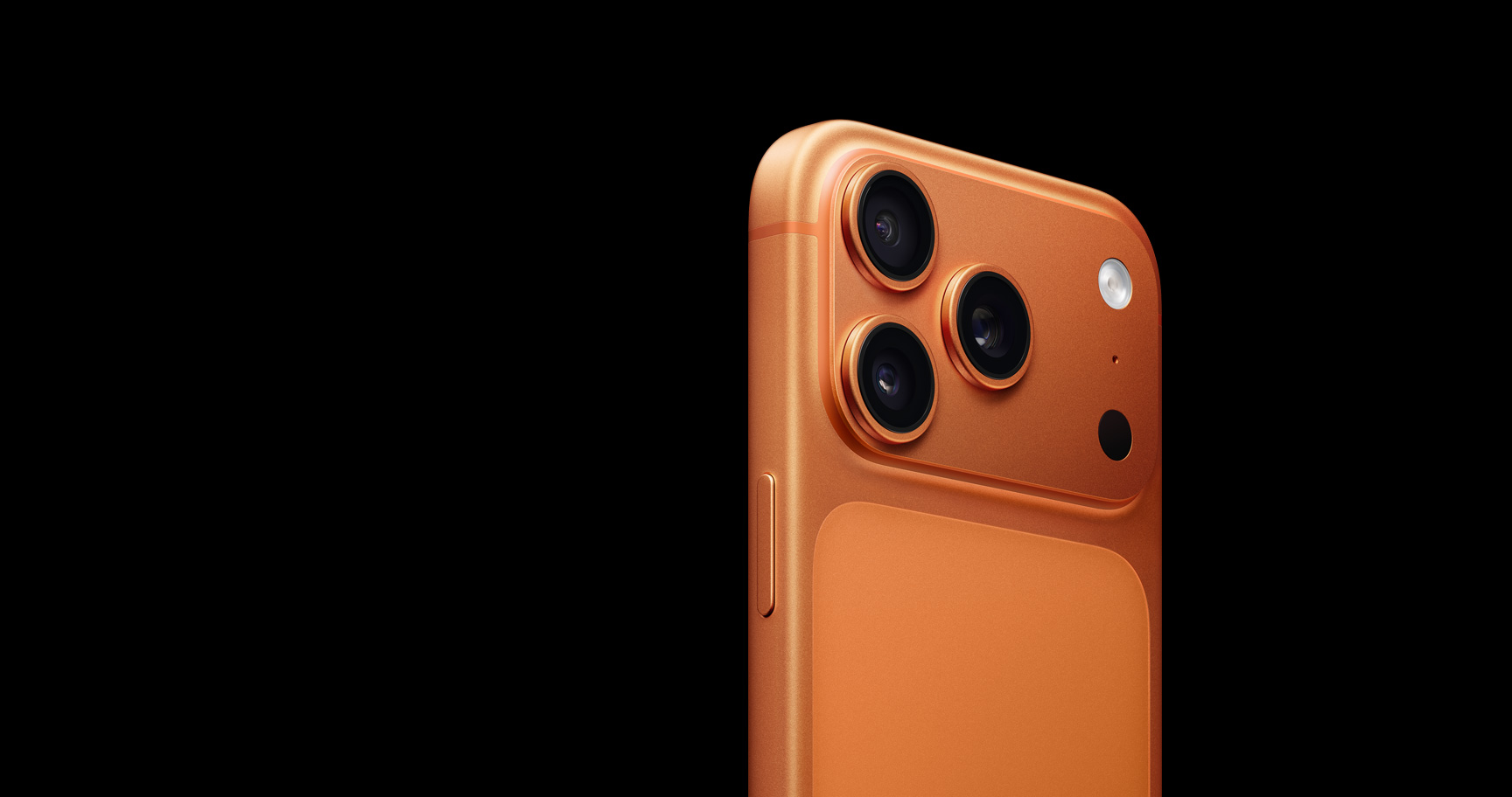 Build and Materials image of Side profile of the Apple iPhone 17 highlighting the frame, buttons, and overall slim build of the device