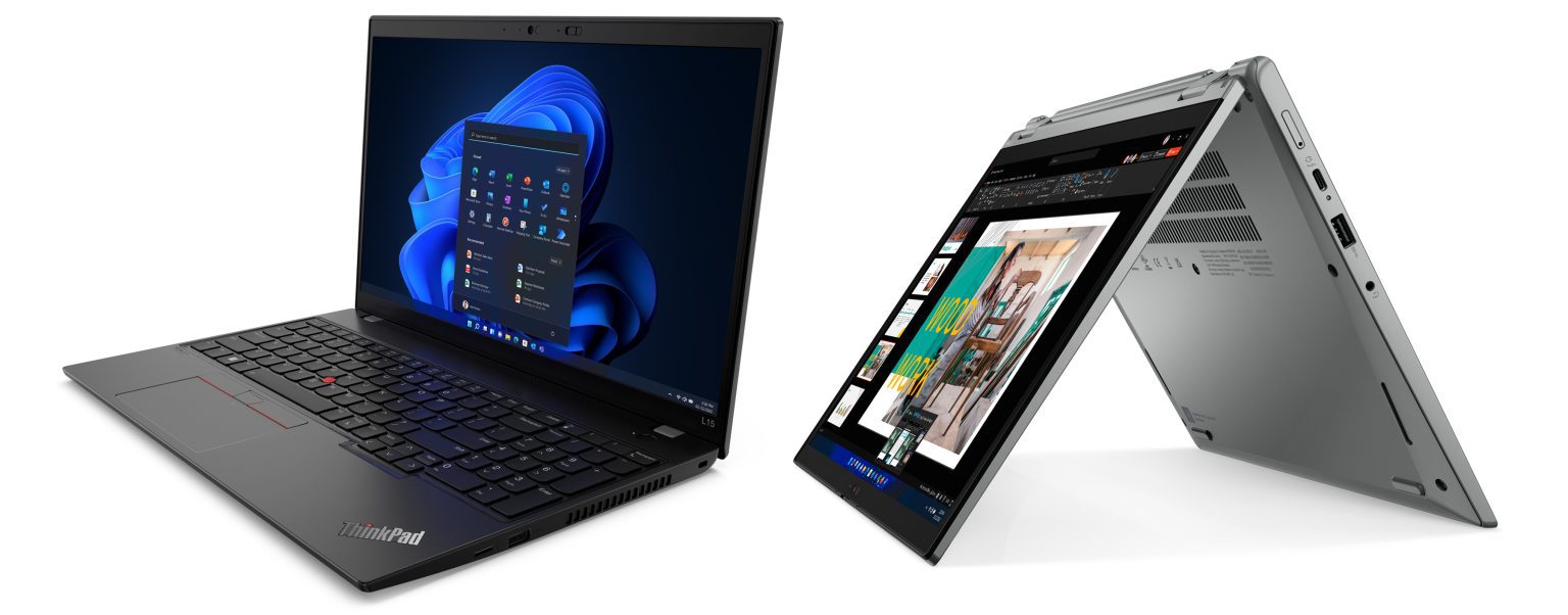 Three years of small-business laptops, side by sid image of Image for: Three years of small-business laptops, side by side - the £350 budget laptop on the left has half the lifespan of the £600 business laptop o