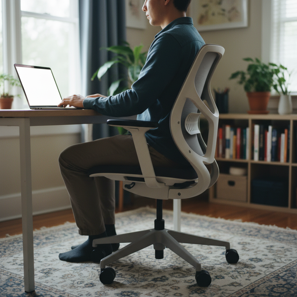 Proper lumbar support and a forward-tilted seat are what separate £200 chairs from cheaper ones.