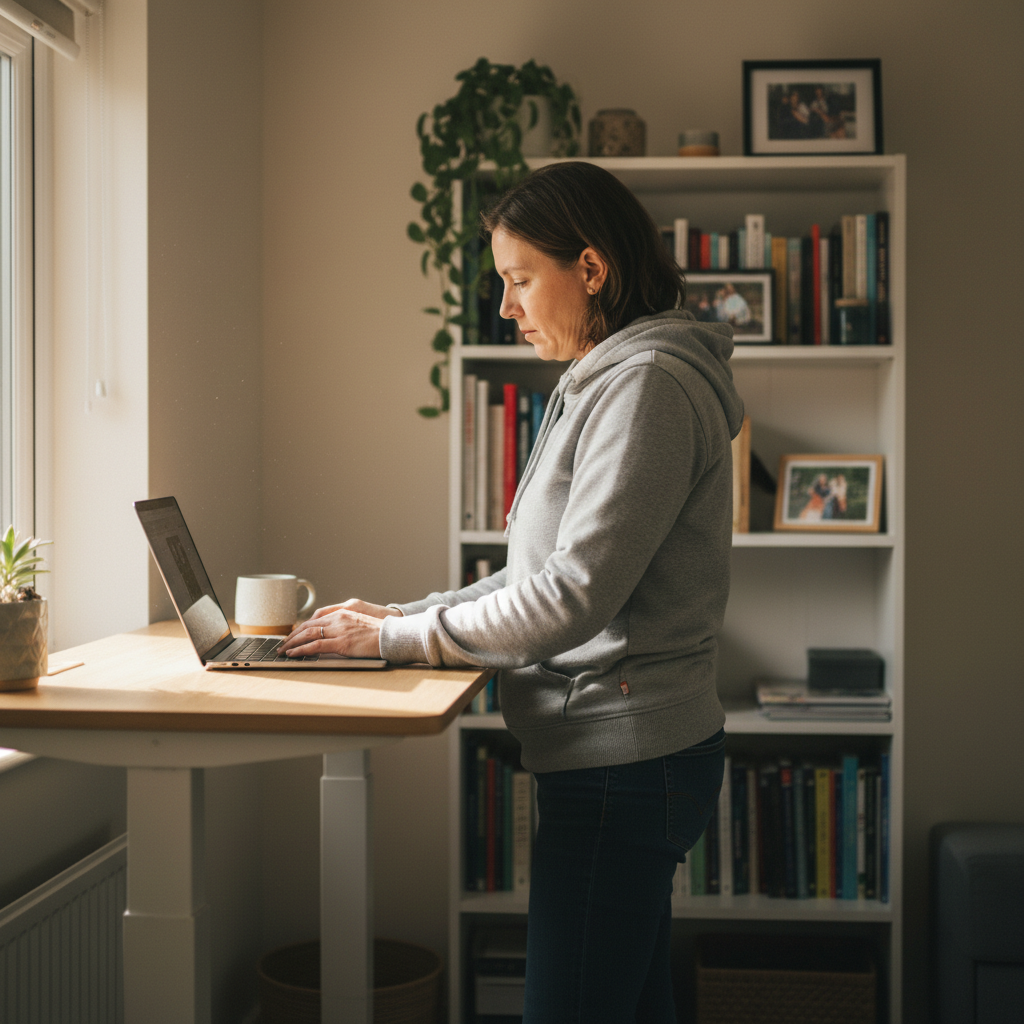 Most adjustable desks offer a 60-125 cm range - enough for proper sitting AND standing posture across heights.