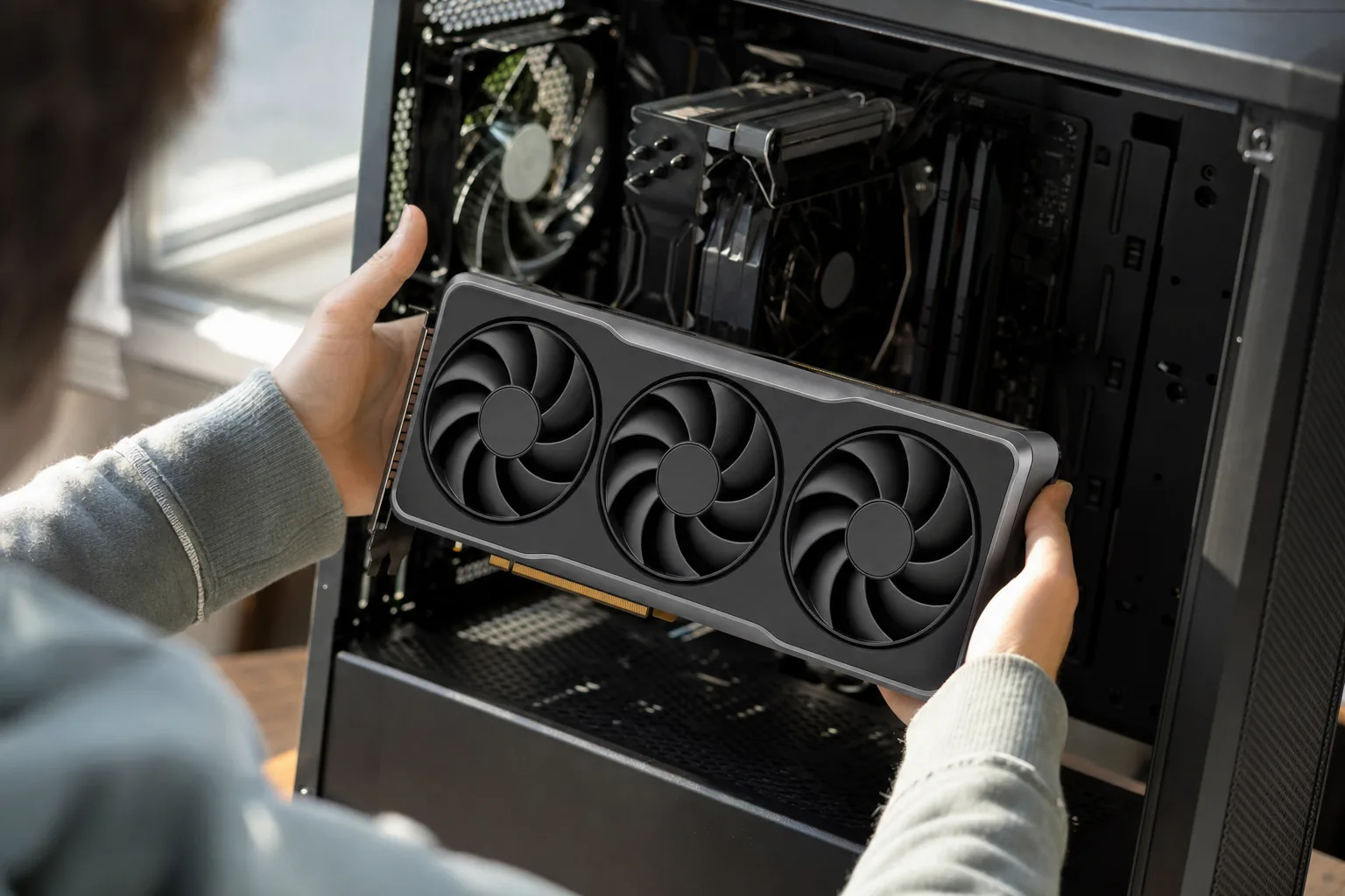 DisplayPort 2.1 Graphics Cards for High-Refresh 4K Gaming concept visualisation