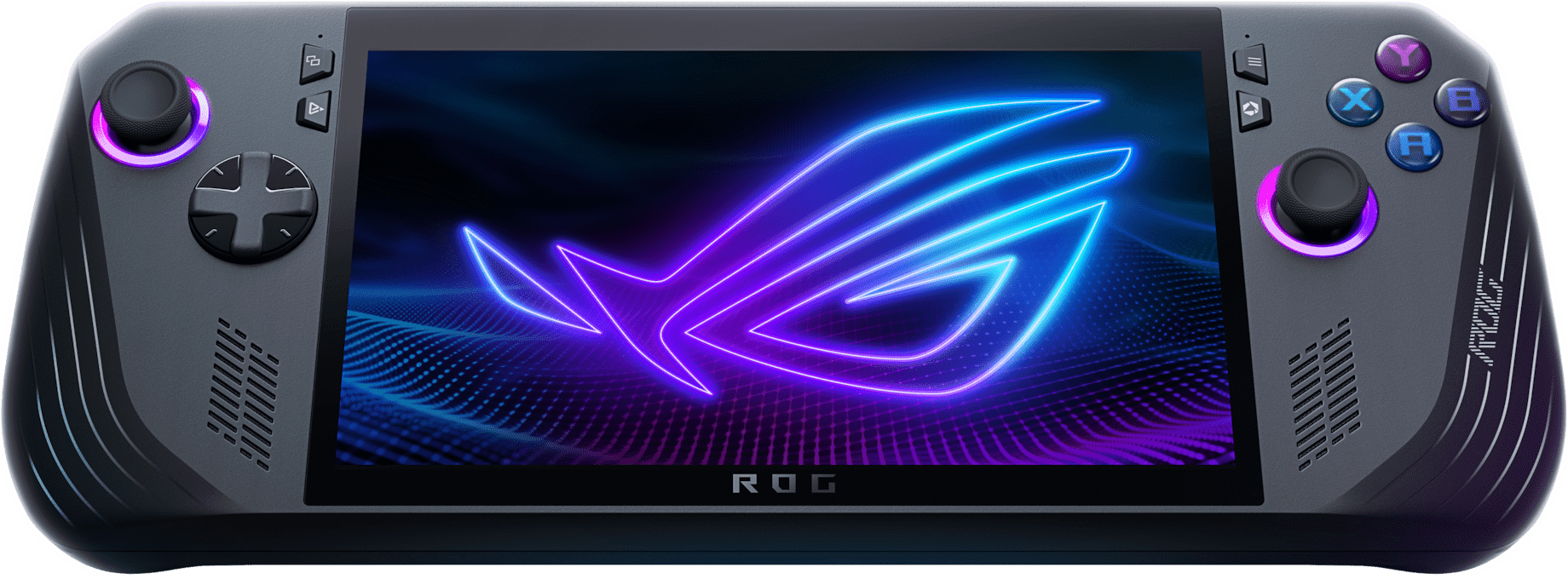 ASUS ROG Ally X handheld gaming PC shown front-on as a strong Windows handheld option