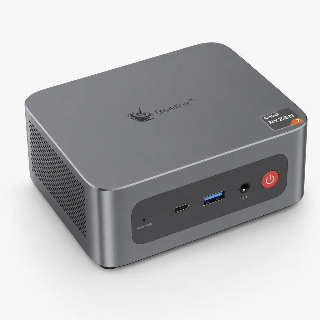Beelink SER8 mini PC, small compact desktop computer with AMD Ryzen