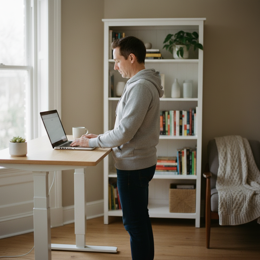 Most adjustable desks offer a 60-125 cm range - enough for proper sitting AND standing posture across heights.