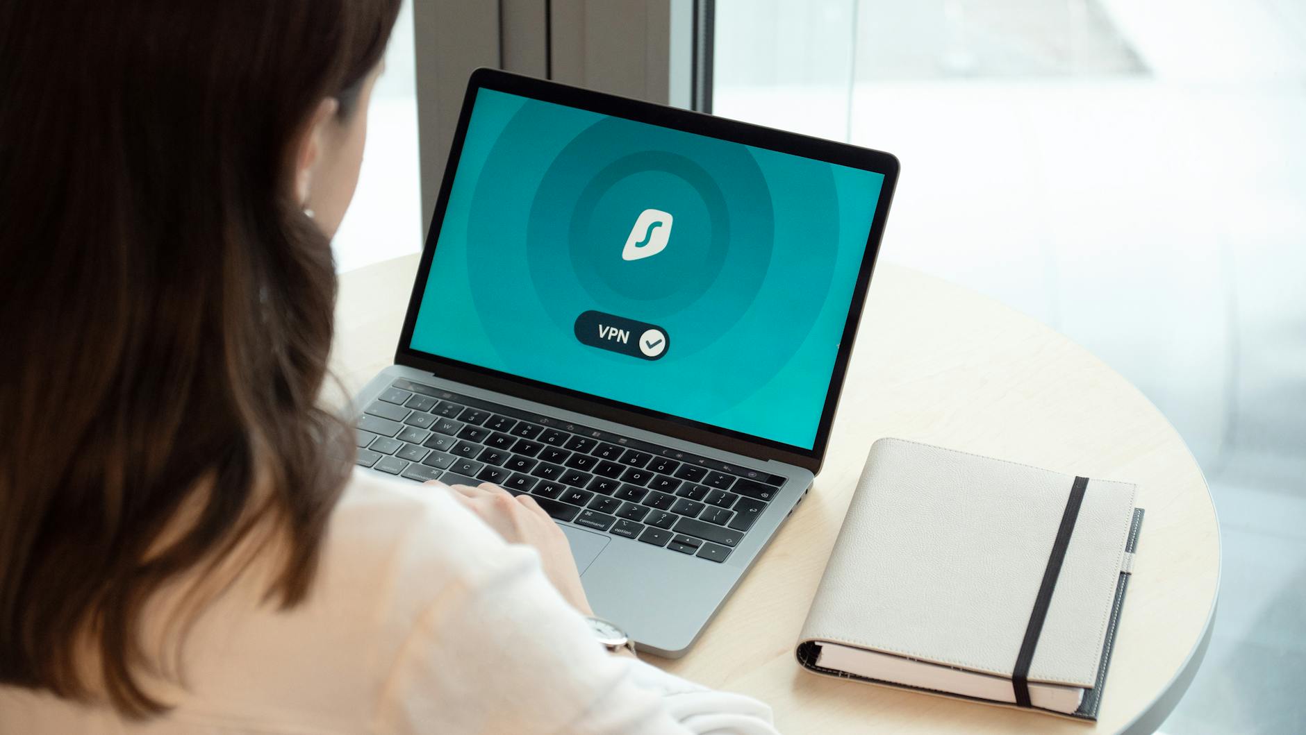 VPN app on laptop screen