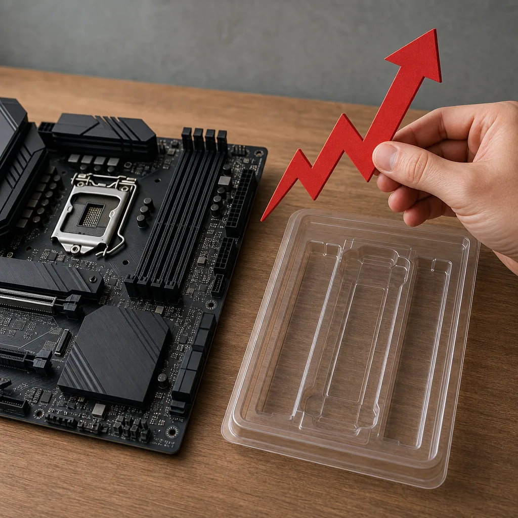 DDR5 memory modules beside a desktop PC motherboard