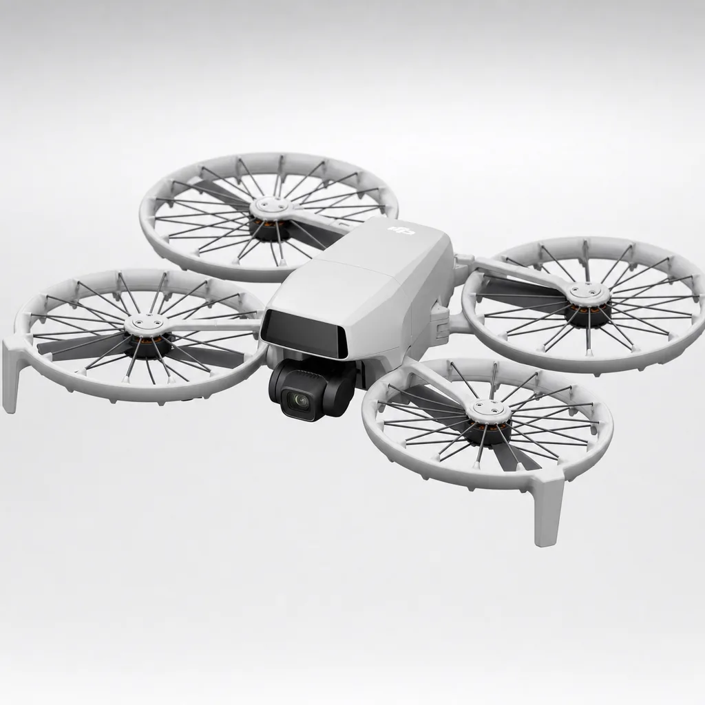 DJI Flip drone studio shot showing its distinctive folding propeller cages