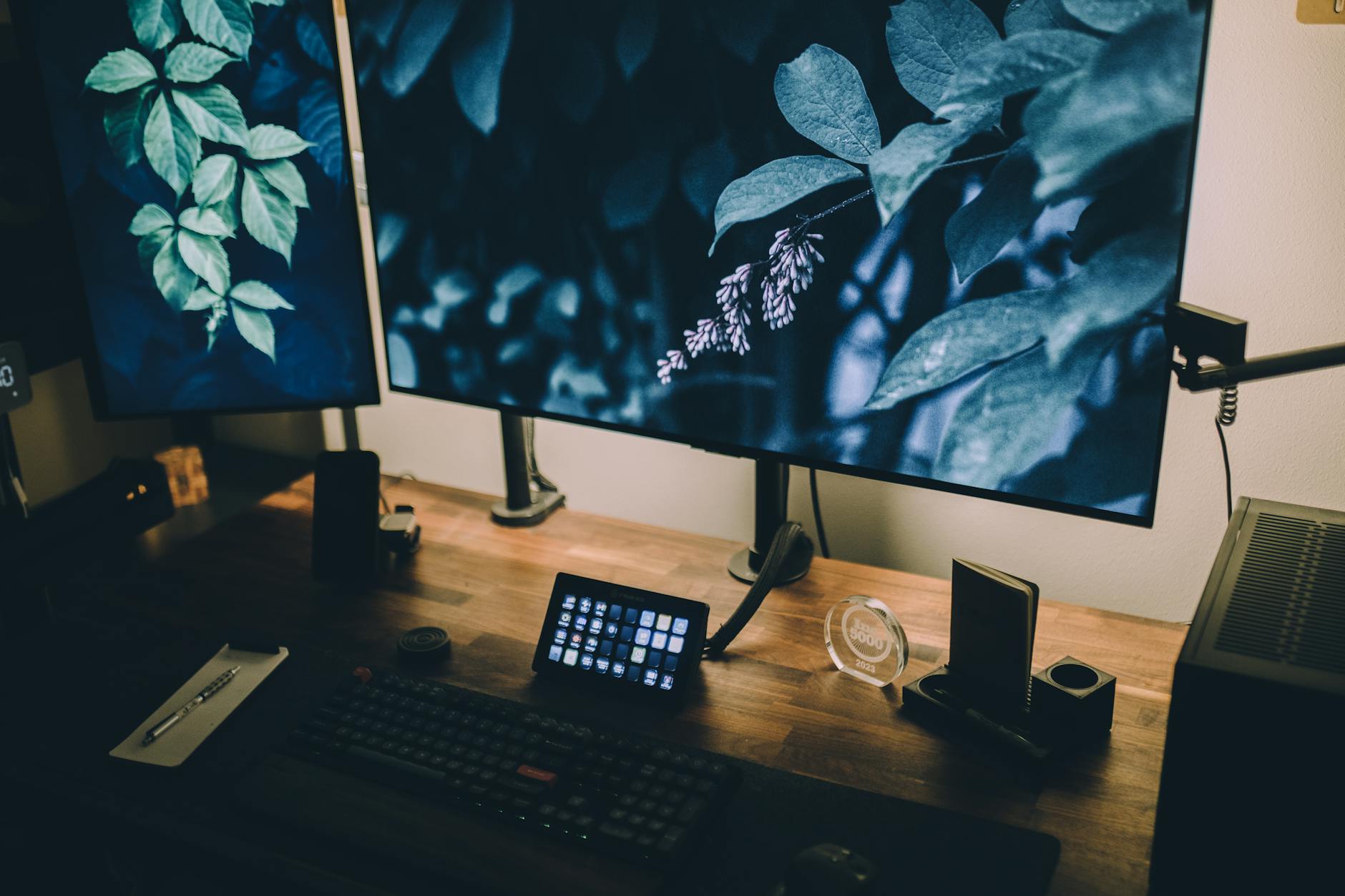 Product Spotlight image of Clean official or reviewer photo of the ASUS ProArt monitor highlighting its slim bezels and design, suitable for a dual arrangement