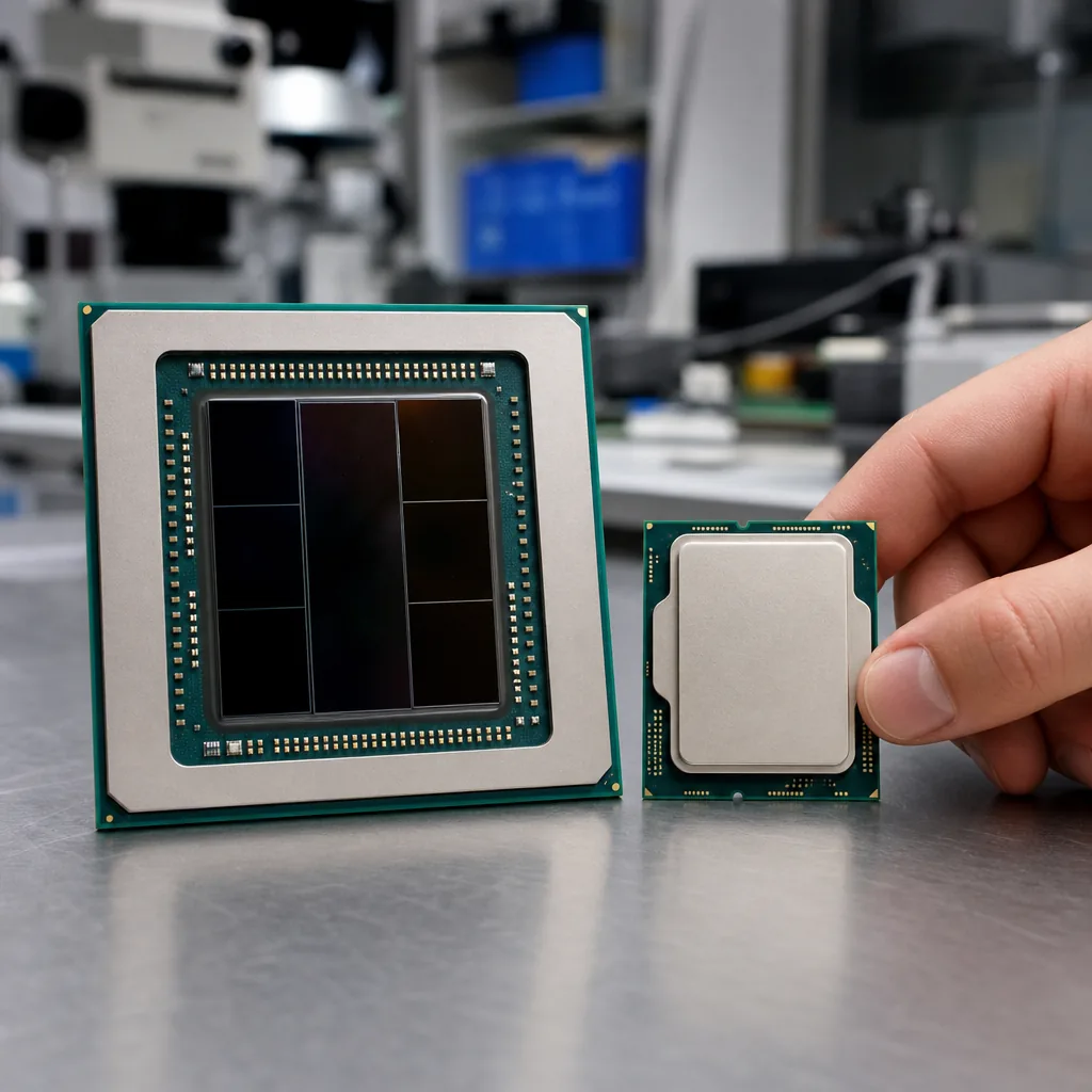 Unbranded AI accelerator and processor components on a data-centre server board