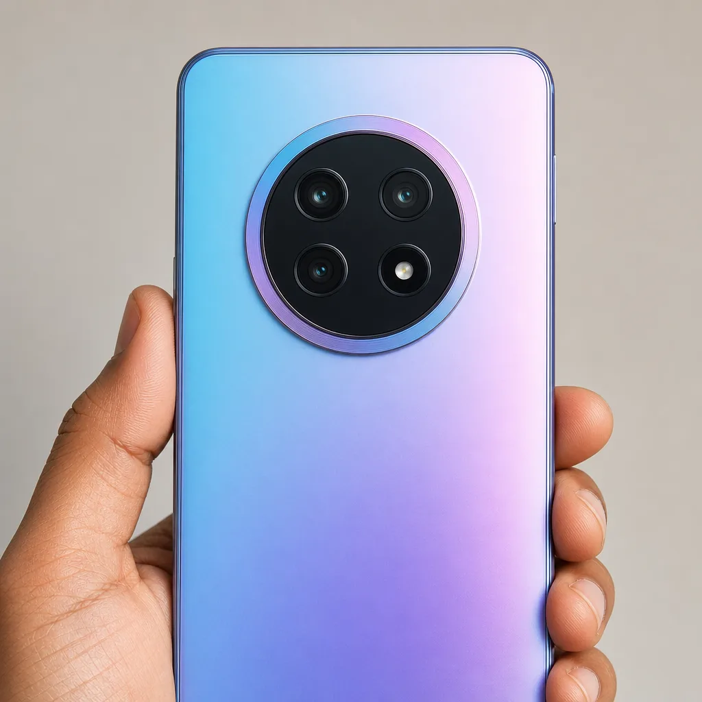 Rear view of a premium smartphone showing a large multi-lens camera module