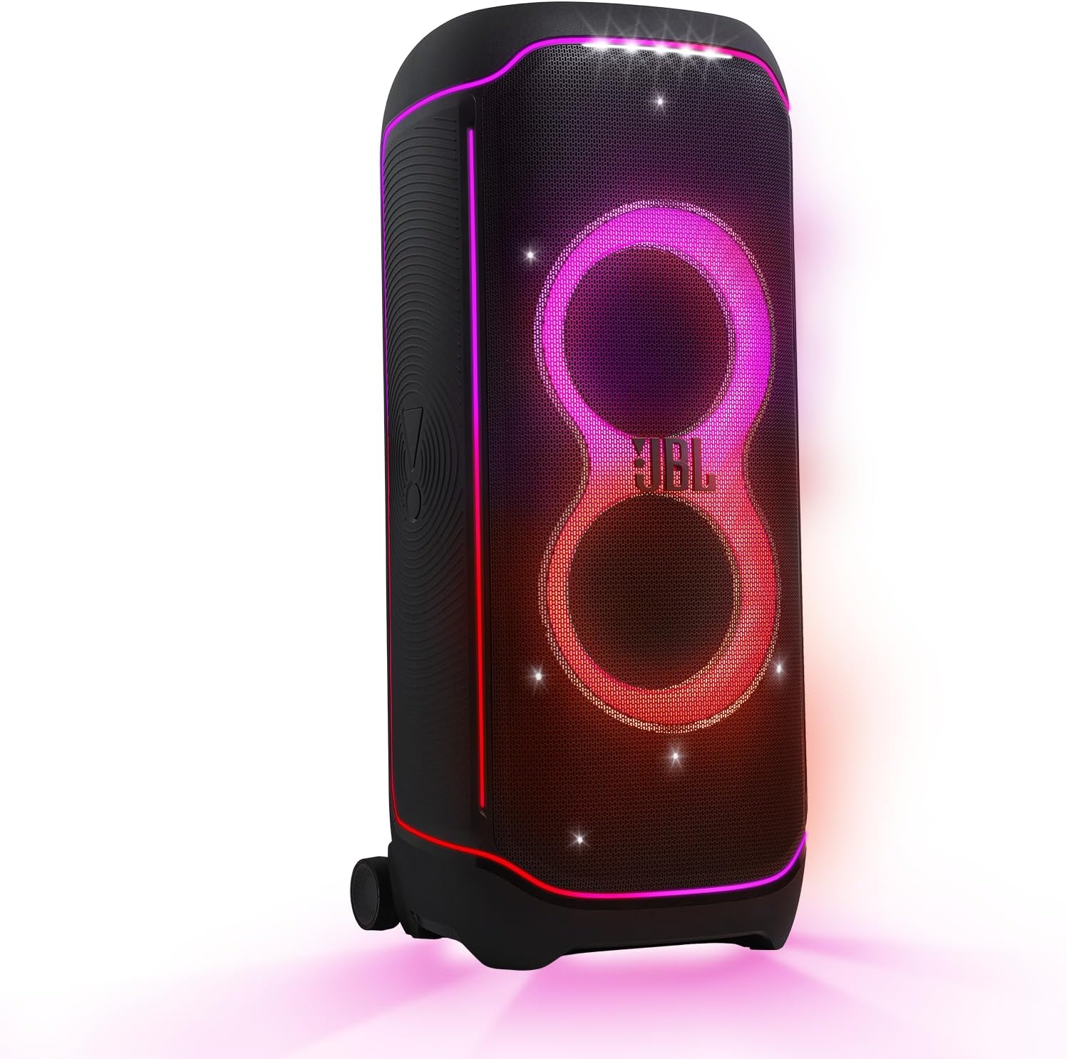 Full Range Overview image of Front-facing official press photo of the complete JBL PartyBox 2026 speaker family showing size differences across the range