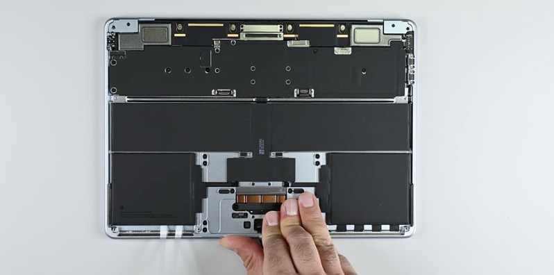 Design Details image of Close-up shot of the MacBook Air M4 showing the keyboard, trackpad, and chassis finish in detail