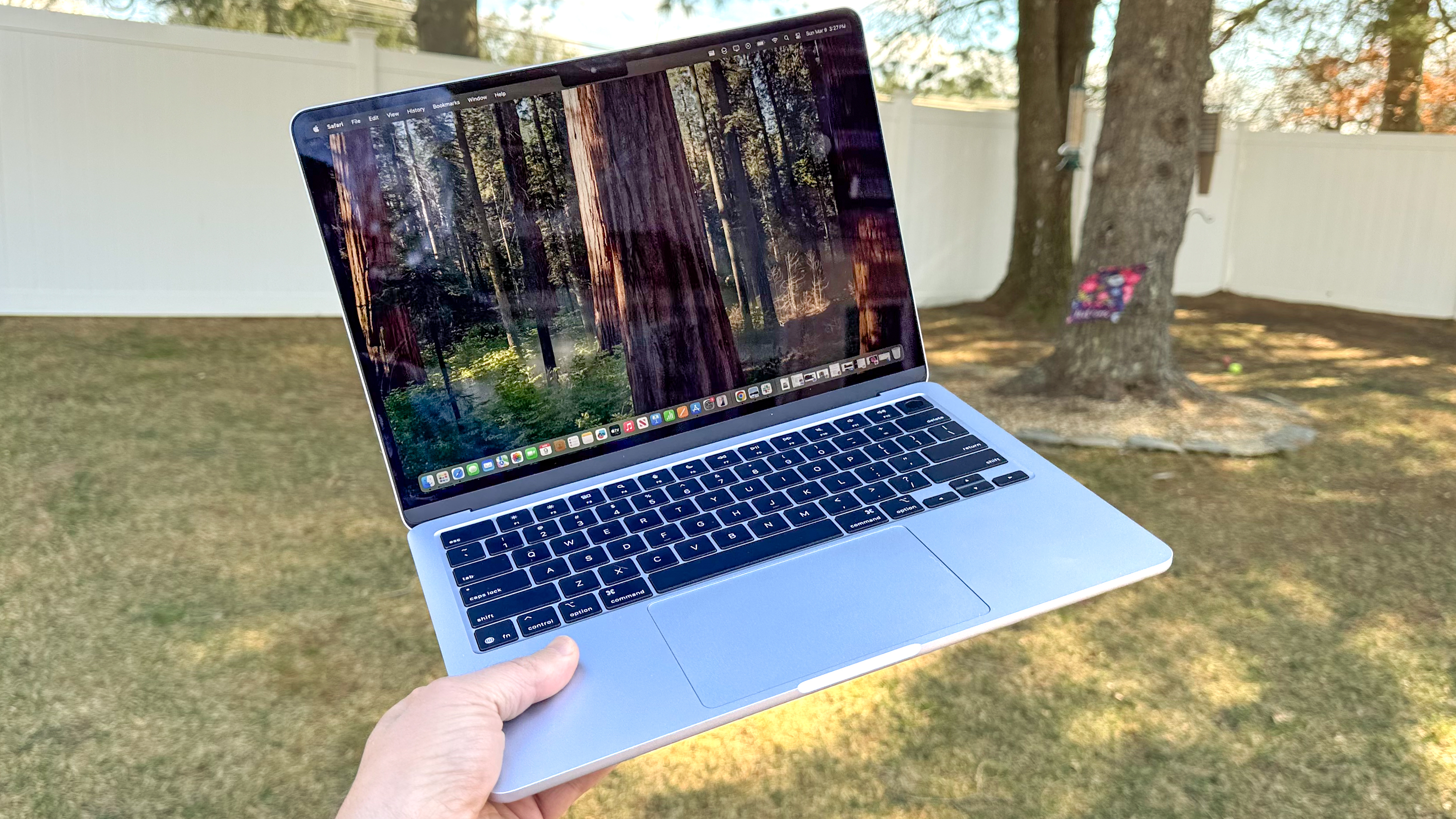 Portability image of Side profile view of the MacBook Air M4 highlighting its thin tapered design and slim form factor
