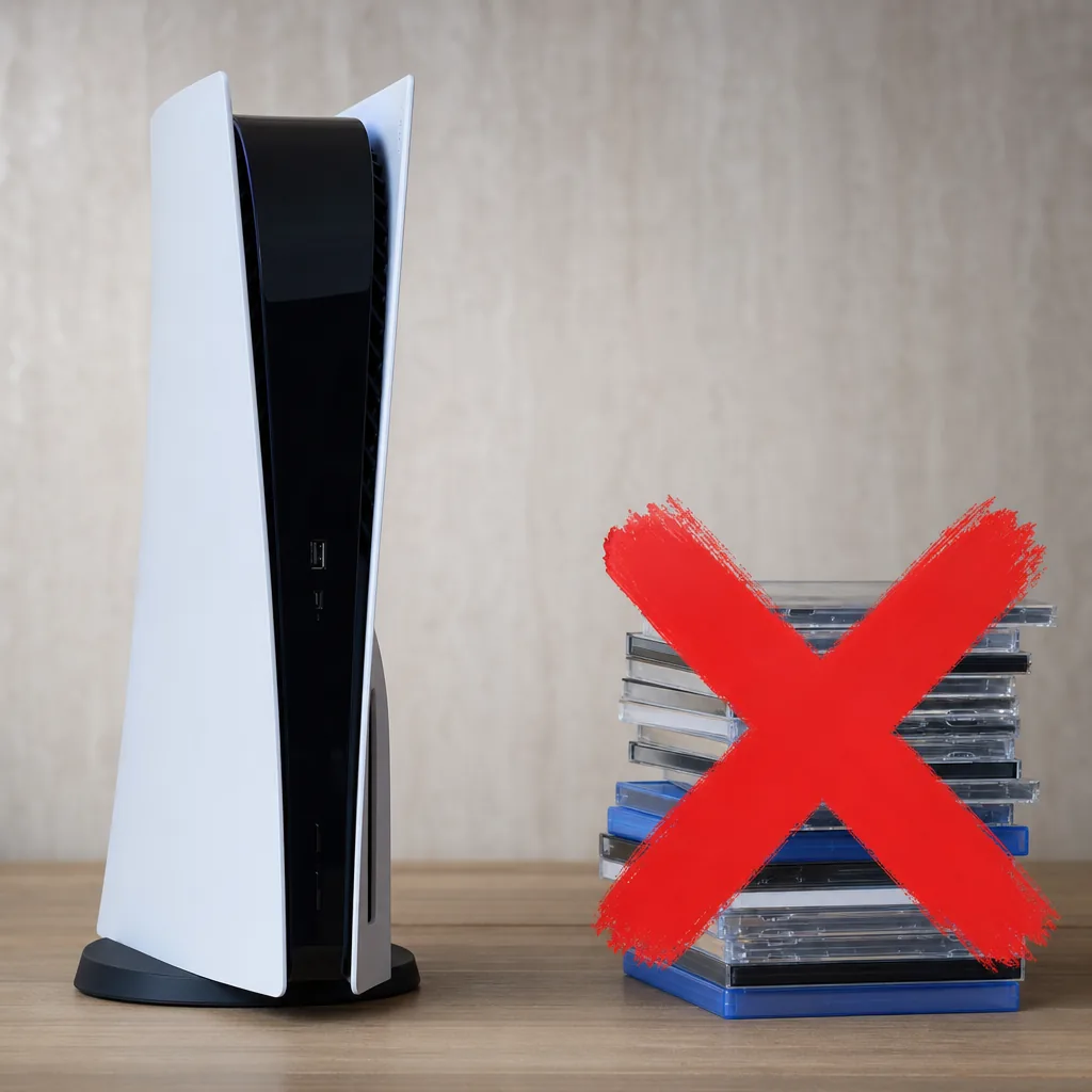 A PlayStation game disc resting beside an empty game case on a wooden surface