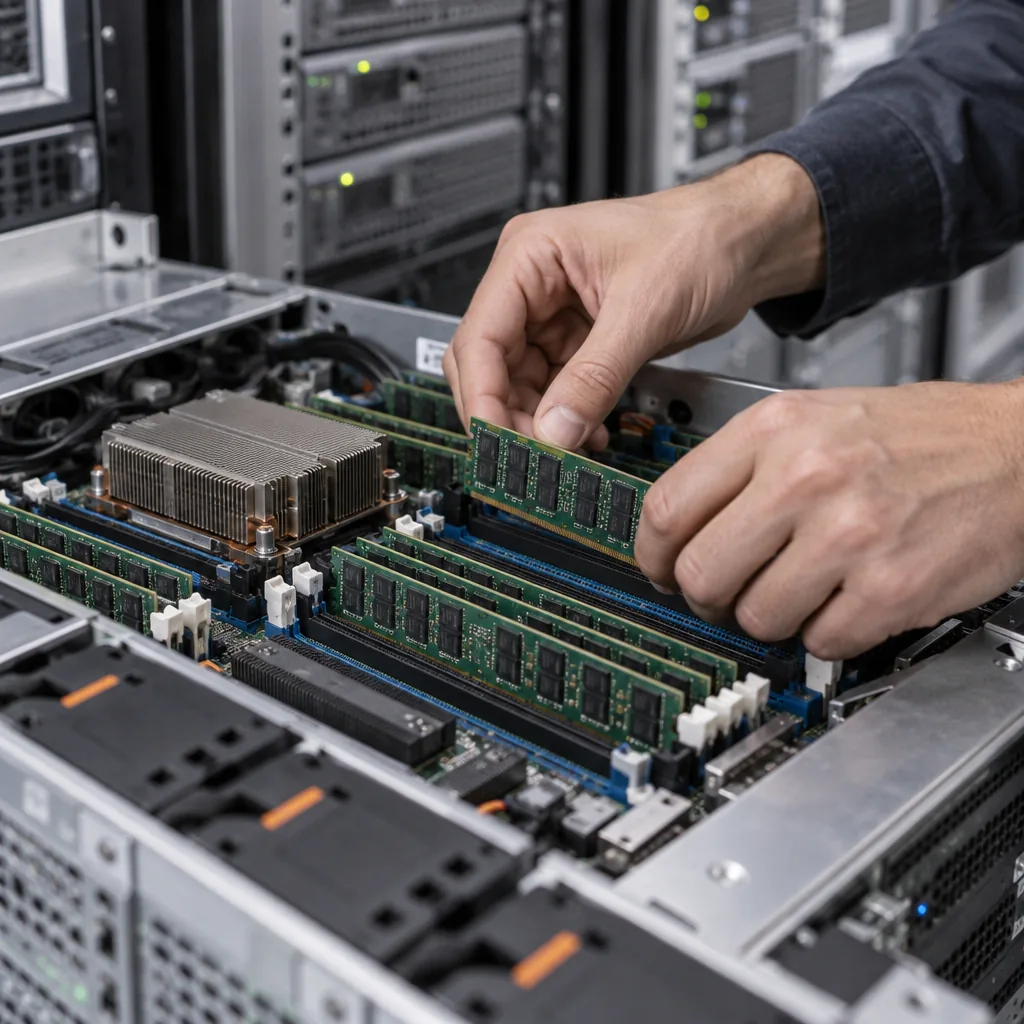 Memory modules installed in a data-centre server