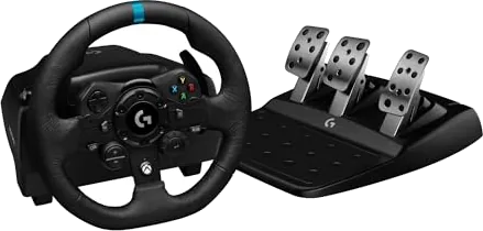 Logitech G G923 Racing Wheel and Pedals, TRUEFORCE up to 1000 Hz Force Feedback, Responsive Driving Design, Dual Clutch 