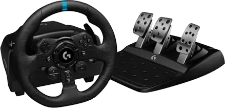 Logitech G G923 Racing Wheel and Pedals, TRUEFORCE up to 1000 Hz Force Feedback, Responsive Driving Design, Dual Clutch 