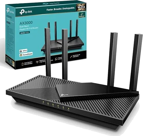 TP-Link Archer AX55 WiFi 6 Router, AX3000 Mbps wifi Booster, Dual Band Gigabit Ports, Internet Booster, Wi-Fi Extender, 