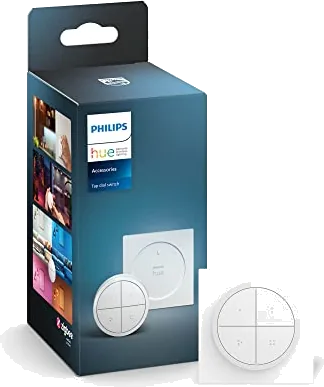 Philips Hue Tap Dial Switch [White] Easy Smart Lighting Control. Indoor Home Lighting Automation, Set Scenes, Ambiance A