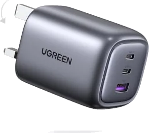 UGREEN USB C Plug 65W Nexode Foldable GaN Fast Charger 3-Port Charger