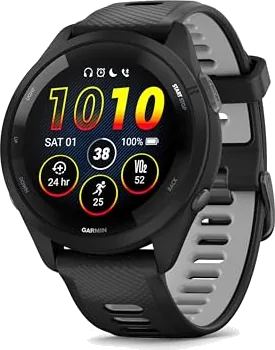 Garmin Forerunner 265 with Music, 46mm GPS Running smartwatch, AMOLED Touchscreen, Advanced Training & Insights, Trainin