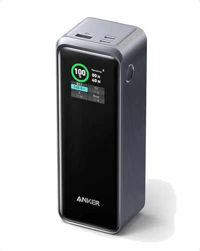 Anker Prime 27,650mAh Power Bank (250W), 3-Port Portable Charger, Smart App, Compatible with iPhone 16/15/14/13 Series, 