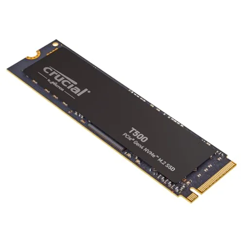 Crucial T500 1TB SSD PCIe Gen4 NVMe M.2, Up to 7300MB/s, TLC NAND, Laptop and Desktop Compatible, Microsoft DirectStorag
