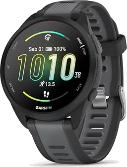 Garmin Forerunner 165, 43mm GPS running smartwatch, lightweight, AMOLED touchscreen, advanced training, insights & featu