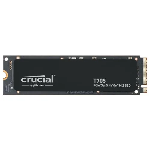 Crucial T705 2TB SSD PCIe Gen5 NVMe M.2, Up to 14,500MB/s, Microsoft DirectStorage, PCIe 4.0 Backwards Compatible, Inter