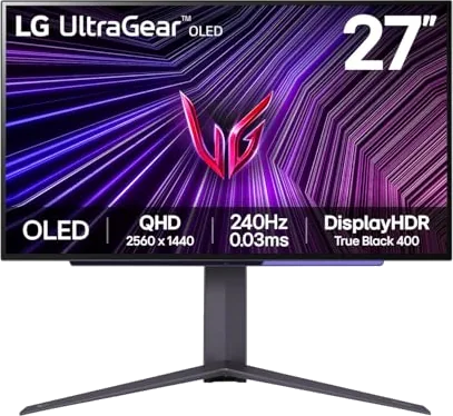 LG UltraGear OLED Gaming Monitor 27GS95QE, 27 inch WOLED, 1440p, 240Hz, 0.03ms Response Time, HDR 10, NVIDIA G-Sync comp