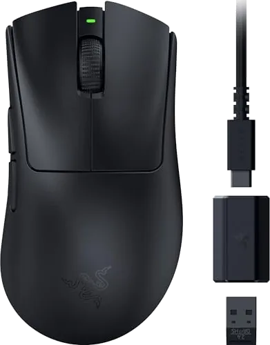 Razer DeathAdder V3 HyperSpeed - Ultra lightweight wireless ergonomic e-sports gaming mouse with 26K DPI (55g light, sof