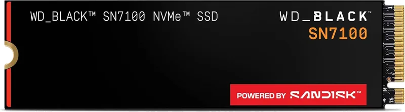 WD_BLACK SN7100 1TB NVMe SSD, M.2 2280, Read speeds up to 7250 MB/s, Write Speed up to 6,900 MB/s, Next Gen TLC 3D NAND, WD_BLACK DASHBOARD, For Laptops, handheld gaming devices