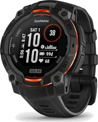 Garmin Instinct 3, 45mm rugged GPS smartwatch with SOLAR charging,built in sports & health apps, LED flashlight, shock r
