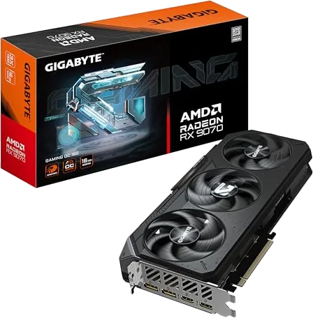 Gigabyte Radeon RX 9070 GAMING OC 16G Graphics Card - 16GB GDDR6, 256bit, PCI-E 5.0, 2700 MHz Core Clock, 2 x DisplayPor