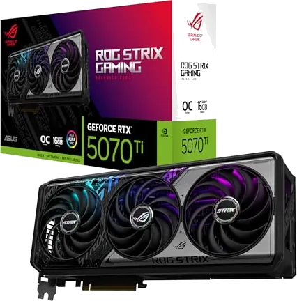 ASUS ROG Strix GeForce RTX 5070 Ti 16GB GDDR7 OC Edition Graphics Card (PCIe 5.0, 16GB GDDR7, HDMI/DP 2.1, 3.2-slot, Axi