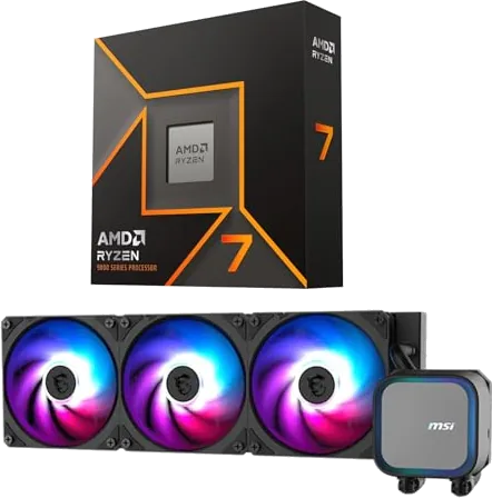 MICRO CENTER AMD Ryzen 7 9700X CPU Processor with MSI MAG Coreliquid A13 360 AIO ARGB CPU Liquid Cooler 360mm Radiator L