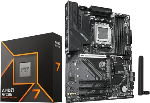 MICRO CENTER AMD Ryzen 7 9700X CPU Processor with GIGABYTE B850 Gaming WiFi Motherboard (ATX, DDR5, 3X M.2, PCIe 5.0, US