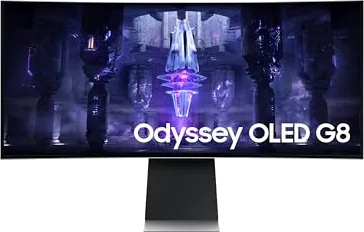 Samsung Odyssey OLED G8 (G85SB) 34-Inch Curved UltraWide Gaming Monitor, 175Hz, 0.1ms, UWQHD, VESA DisplayHDR True Black