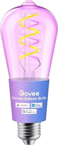 Govee Smart Edison Bulb E27, RGBWW LED Lamp ST64, Compatible with Matter and Google Assistant, 500lm, Dimmable Light Bul